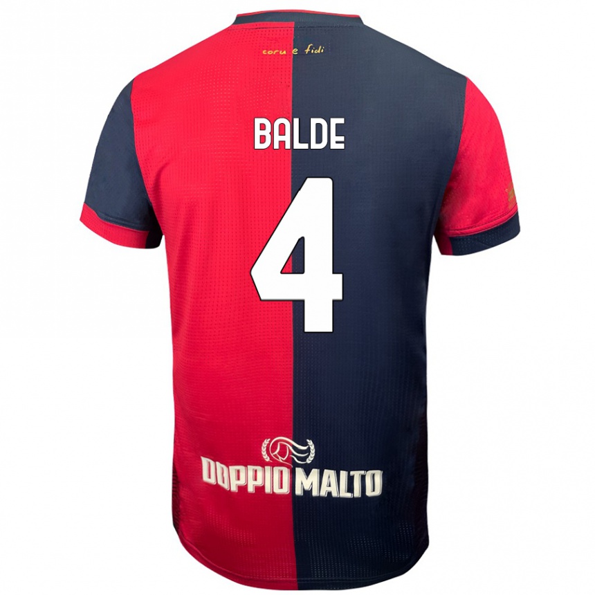 Niño Fútbol Camiseta Mamadou Balde #4 Rojo Azul Más Oscuro 1ª Equipación 2024/25