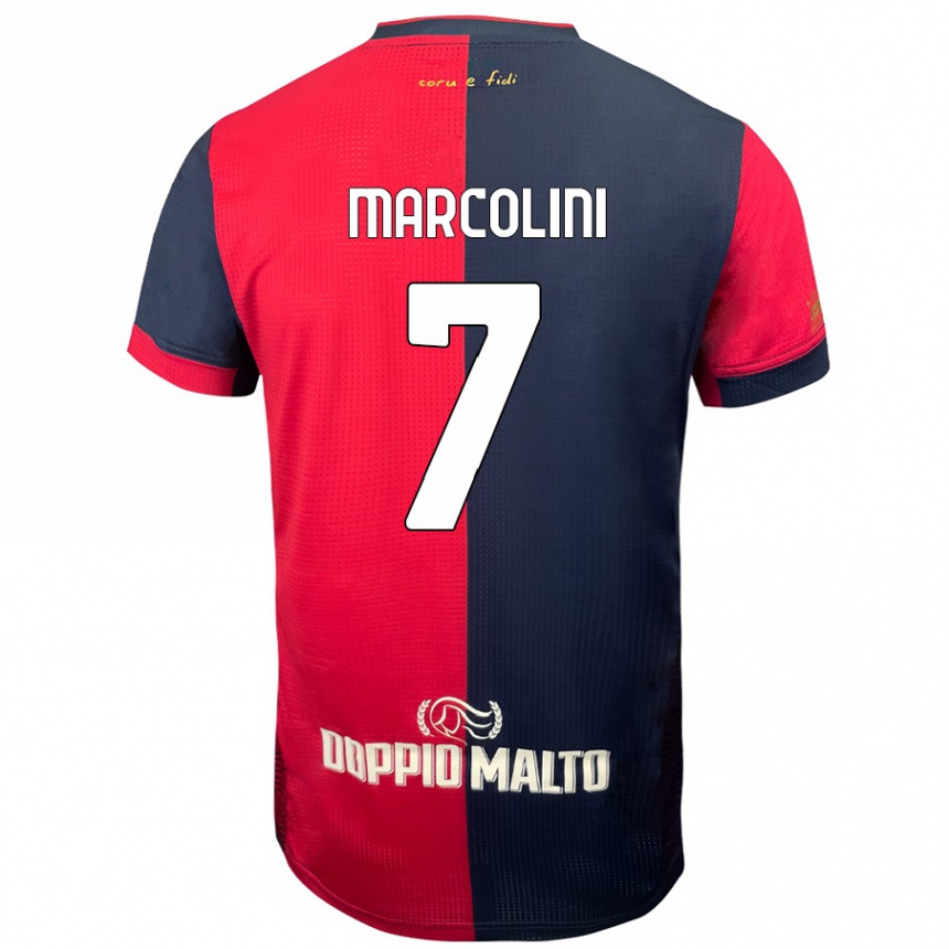 Niño Fútbol Camiseta Diego Marcolini #7 Rojo Azul Más Oscuro 1ª Equipación 2024/25