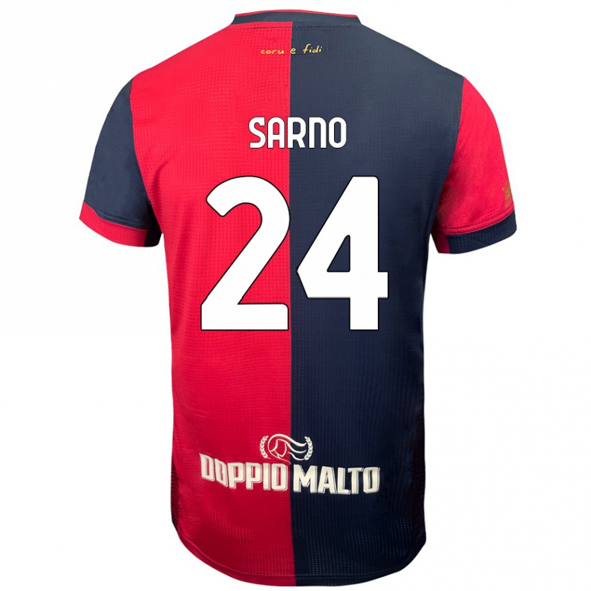 Niño Fútbol Camiseta Vincenzo Sarno #24 Rojo Azul Más Oscuro 1ª Equipación 2024/25