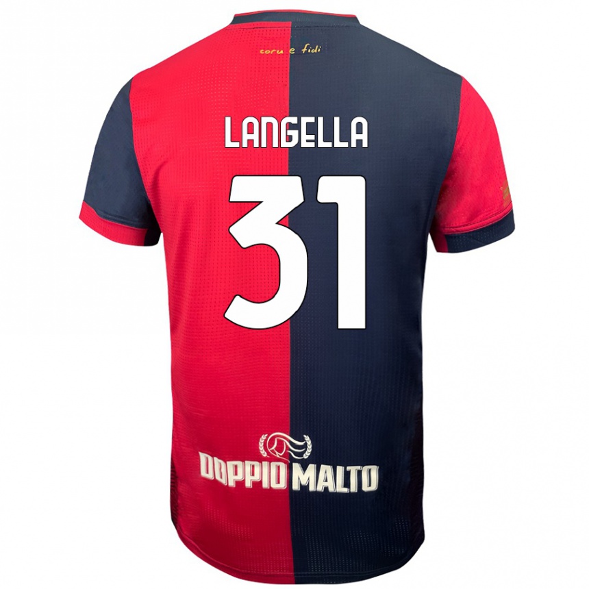 Niño Fútbol Camiseta Matteo Langella #31 Rojo Azul Más Oscuro 1ª Equipación 2024/25