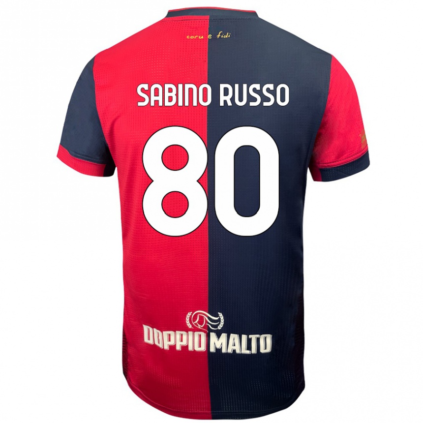 Niño Fútbol Camiseta Alessandro Sabino Russo #80 Rojo Azul Más Oscuro 1ª Equipación 2024/25