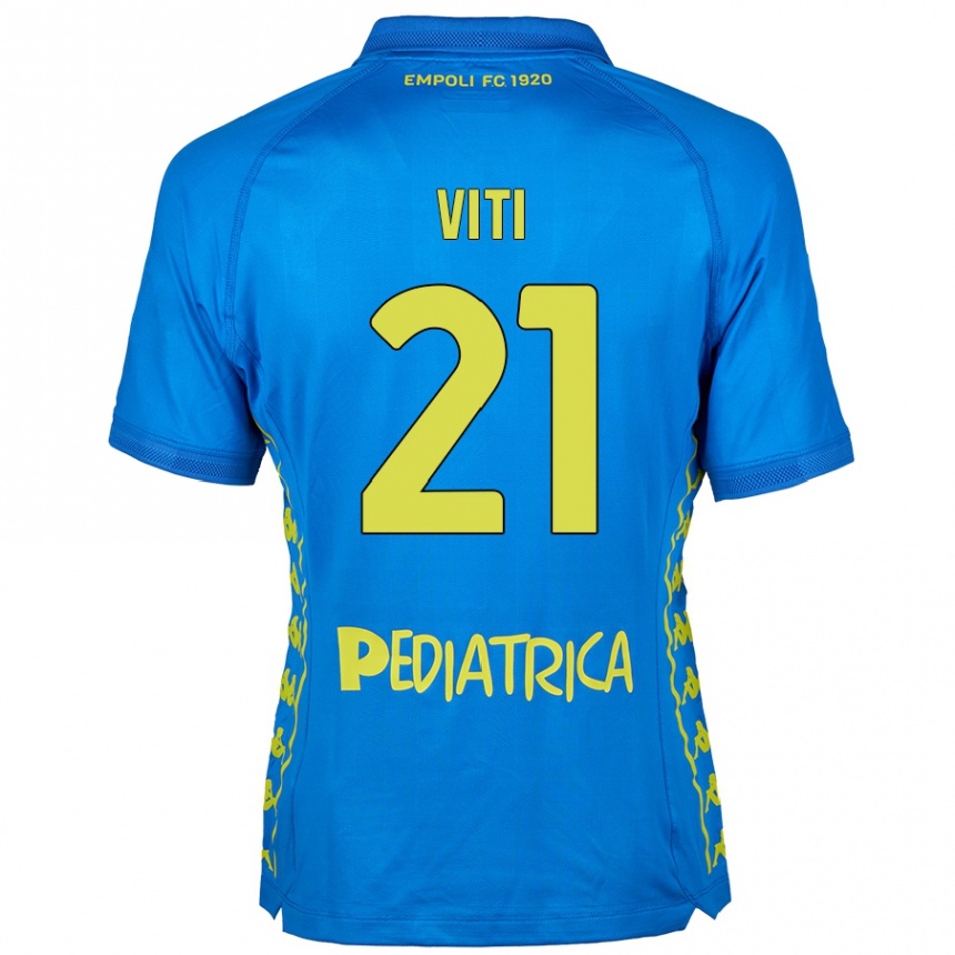 Niño Fútbol Camiseta Mattia Viti #21 Azul 1ª Equipación 2024/25