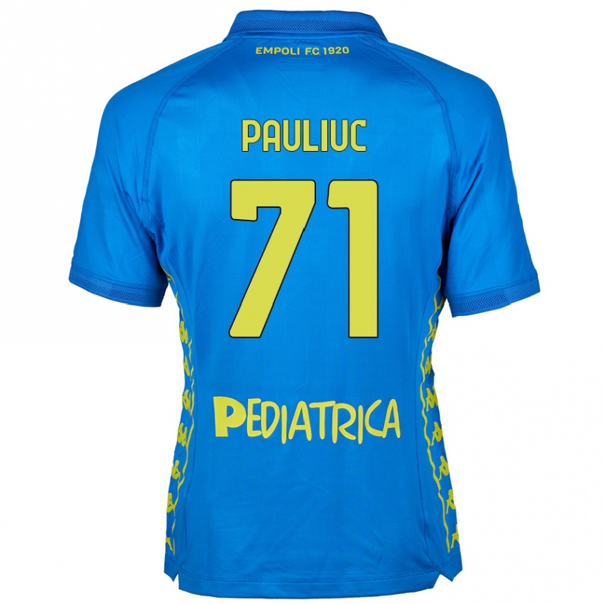 Niño Fútbol Camiseta Nicolò Pauliuc #71 Azul 1ª Equipación 2024/25