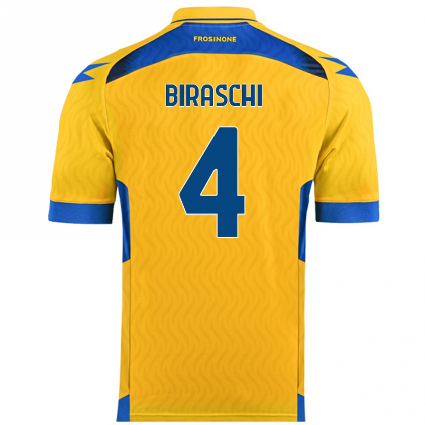 Niño Fútbol Camiseta Davide Biraschi #4 Amarillo 1ª Equipación 2024/25