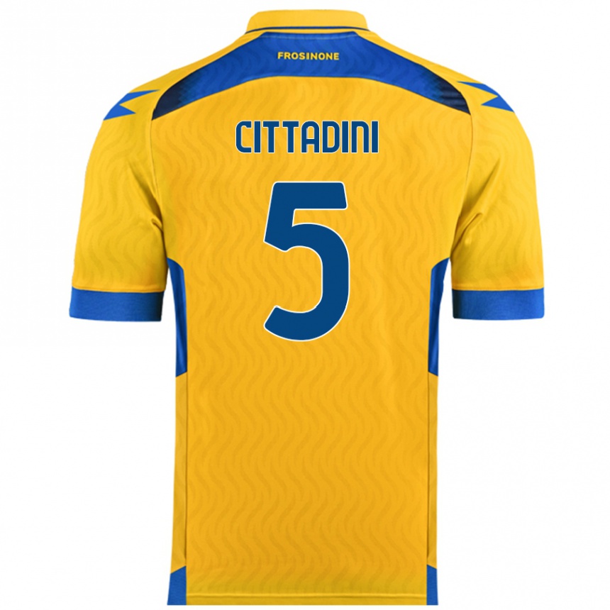 Niño Fútbol Camiseta Giorgio Cittadini #5 Amarillo 1ª Equipación 2024/25