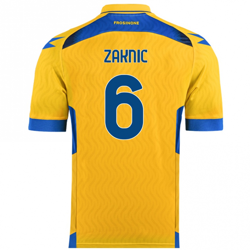 Niño Fútbol Camiseta Lazar Zaknic #6 Amarillo 1ª Equipación 2024/25