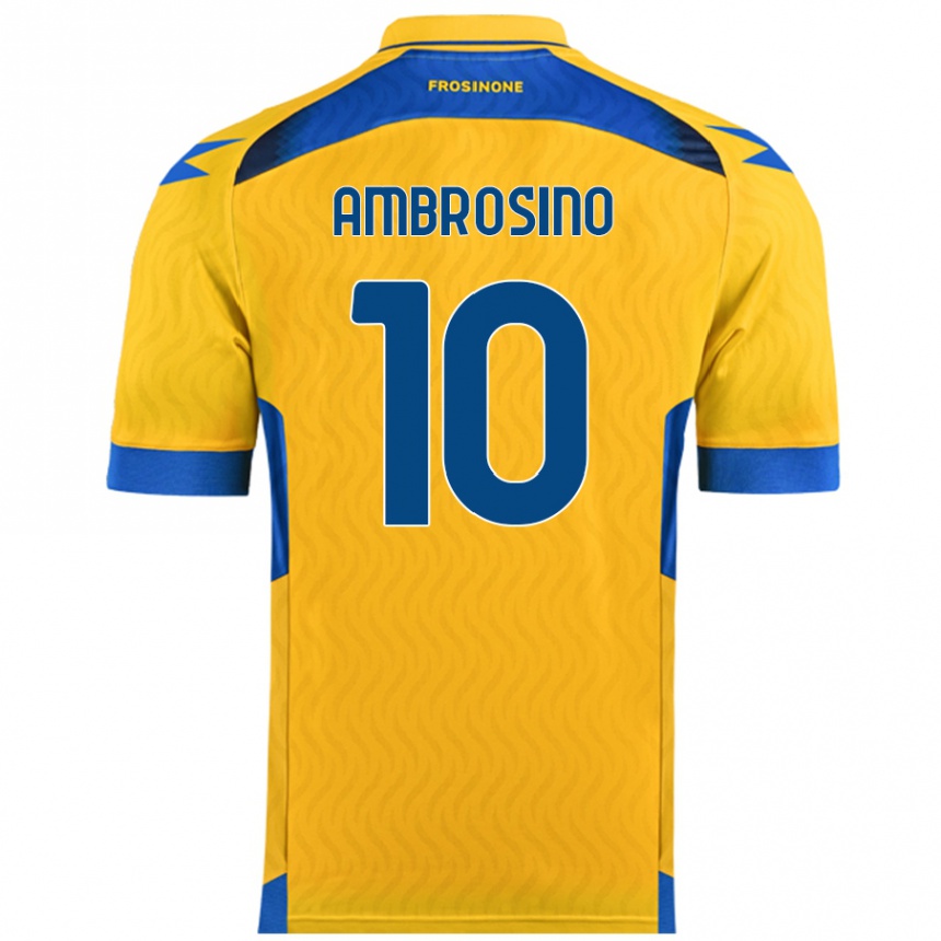 Niño Fútbol Camiseta Giuseppe Ambrosino #10 Amarillo 1ª Equipación 2024/25