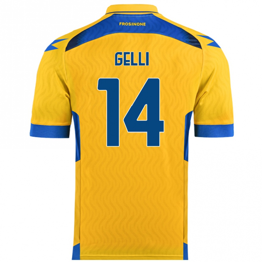 Niño Fútbol Camiseta Francesco Gelli #14 Amarillo 1ª Equipación 2024/25