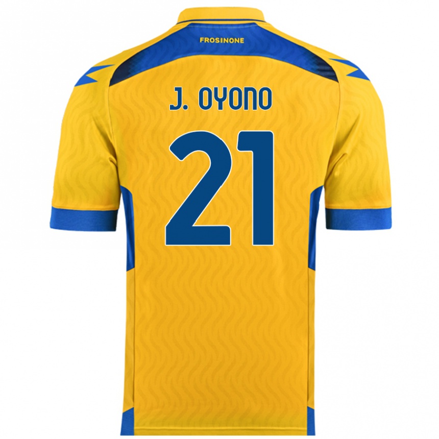 Niño Fútbol Camiseta Jérémy Oyono #21 Amarillo 1ª Equipación 2024/25