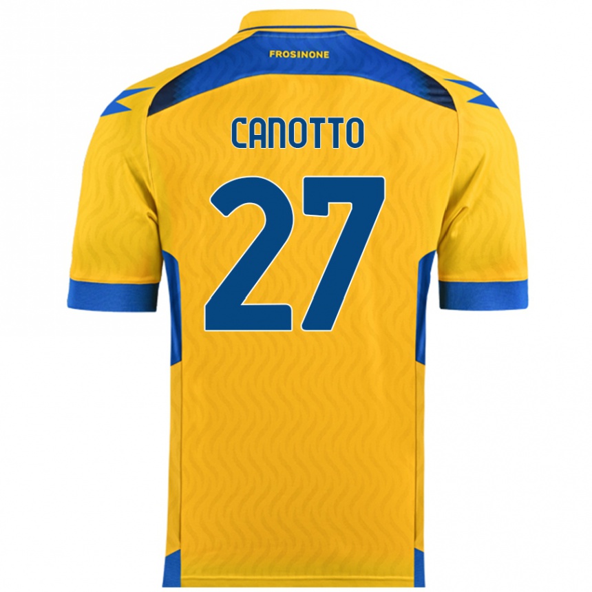 Niño Fútbol Camiseta Luigi Canotto #27 Amarillo 1ª Equipación 2024/25