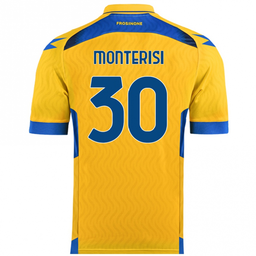 Niño Fútbol Camiseta Ilario Monterisi #30 Amarillo 1ª Equipación 2024/25