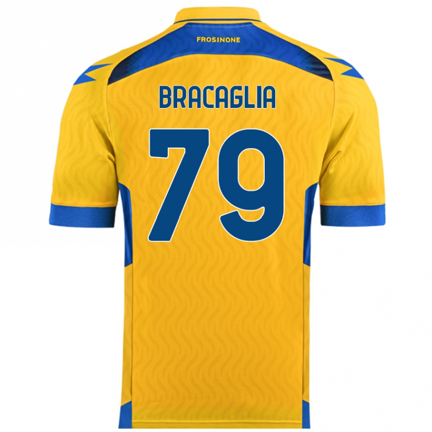 Niño Fútbol Camiseta Gabriele Bracaglia #79 Amarillo 1ª Equipación 2024/25