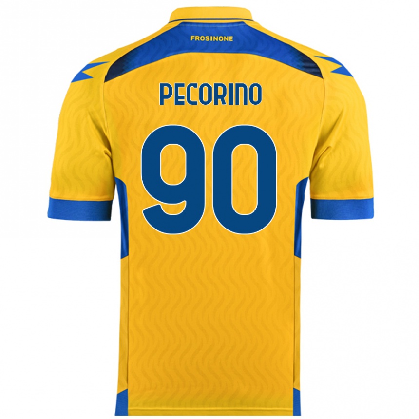 Niño Fútbol Camiseta Emanuele Pecorino #90 Amarillo 1ª Equipación 2024/25