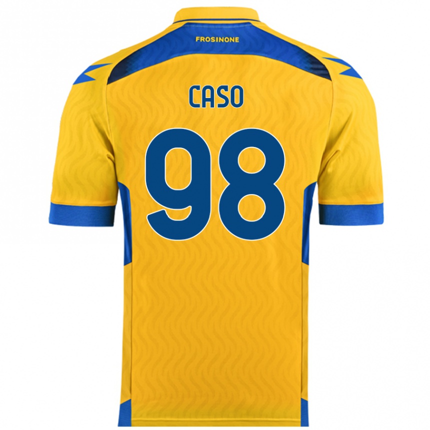 Niño Fútbol Camiseta Giuseppe Caso #98 Amarillo 1ª Equipación 2024/25