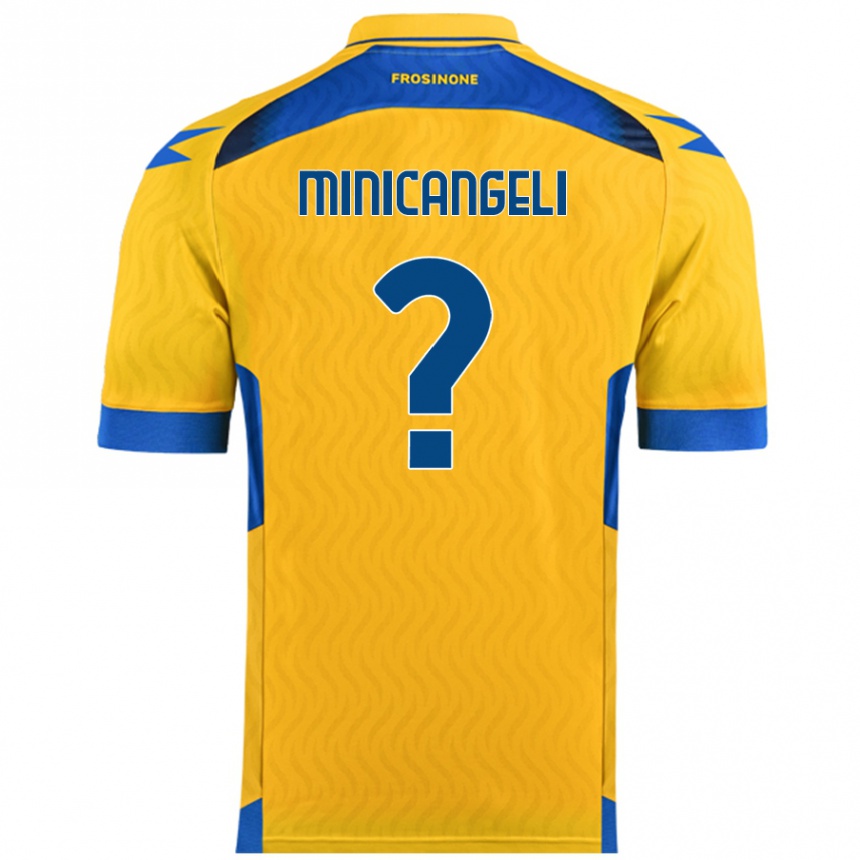 Niño Fútbol Camiseta Francesco Minicangeli #0 Amarillo 1ª Equipación 2024/25