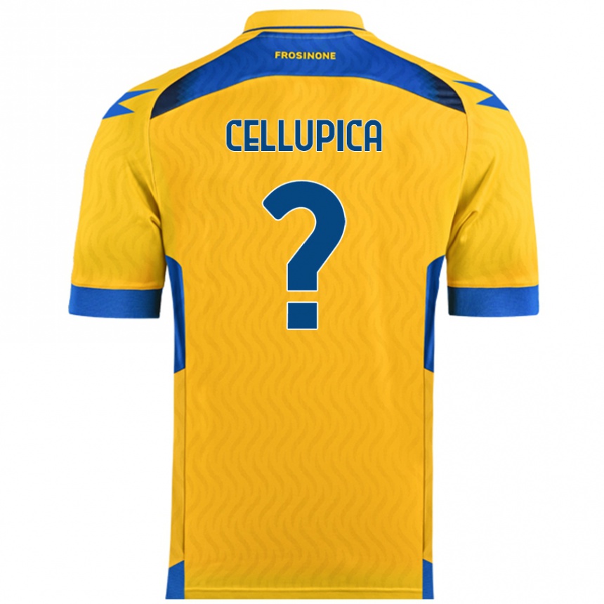 Niño Fútbol Camiseta Riccardo Cellupica #0 Amarillo 1ª Equipación 2024/25