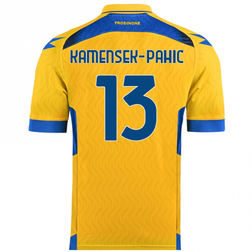 Niño Fútbol Camiseta Matjaz Kamensek-Pahic #13 Amarillo 1ª Equipación 2024/25