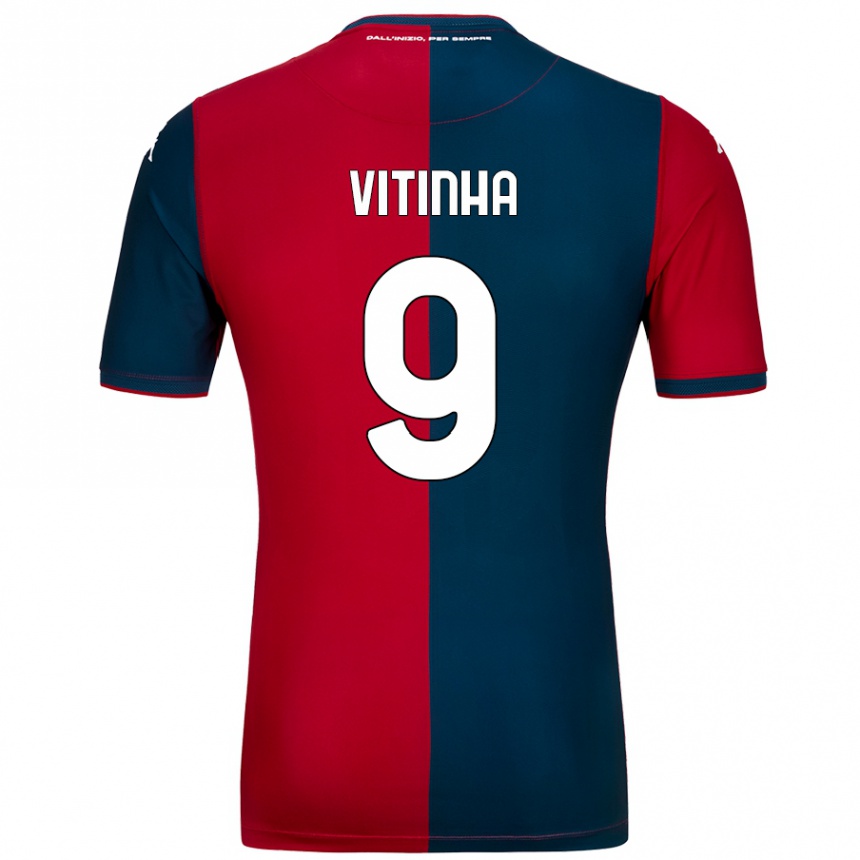 Niño Fútbol Camiseta Vitinha #9 Rojo Azul Oscuro 1ª Equipación 2024/25