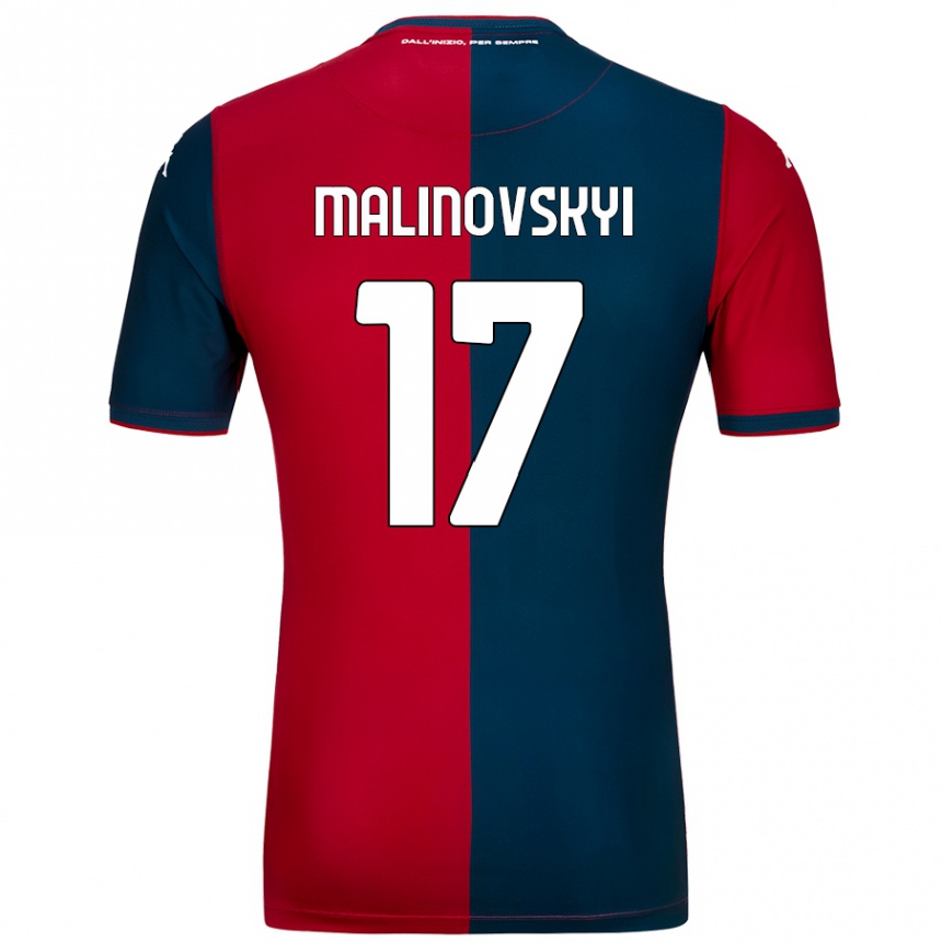 Niño Fútbol Camiseta Ruslan Malinovskyi #17 Rojo Azul Oscuro 1ª Equipación 2024/25