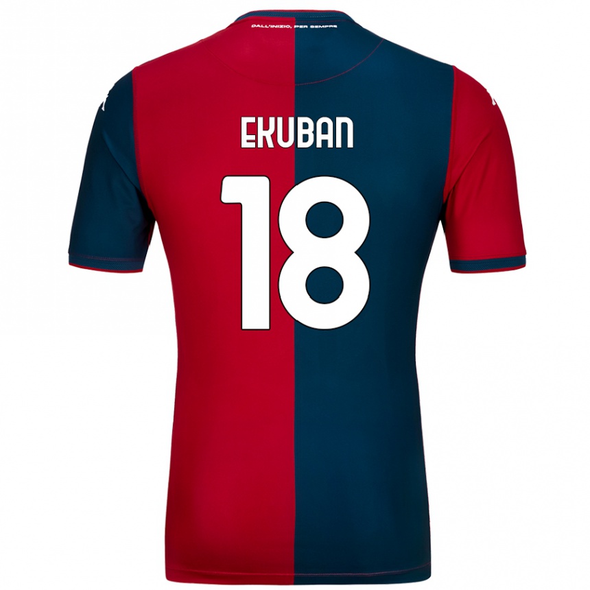 Niño Fútbol Camiseta Caleb Ekuban #18 Rojo Azul Oscuro 1ª Equipación 2024/25