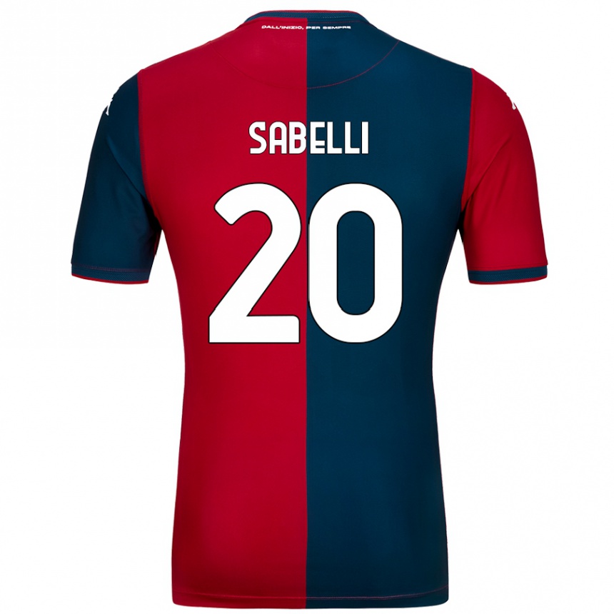 Niño Fútbol Camiseta Stefano Sabelli #20 Rojo Azul Oscuro 1ª Equipación 2024/25