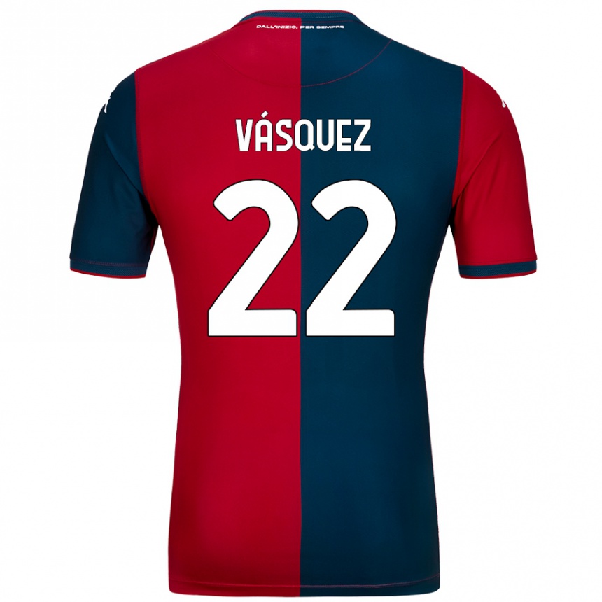 Niño Fútbol Camiseta Johan Vásquez #22 Rojo Azul Oscuro 1ª Equipación 2024/25