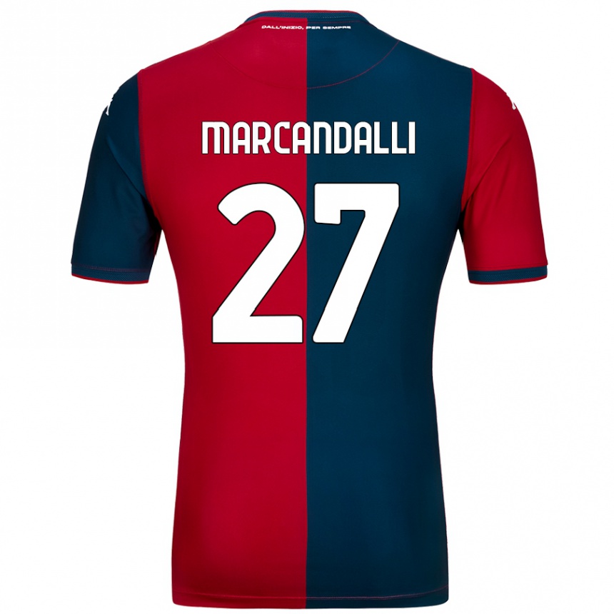 Niño Fútbol Camiseta Alessandro Marcandalli #27 Rojo Azul Oscuro 1ª Equipación 2024/25