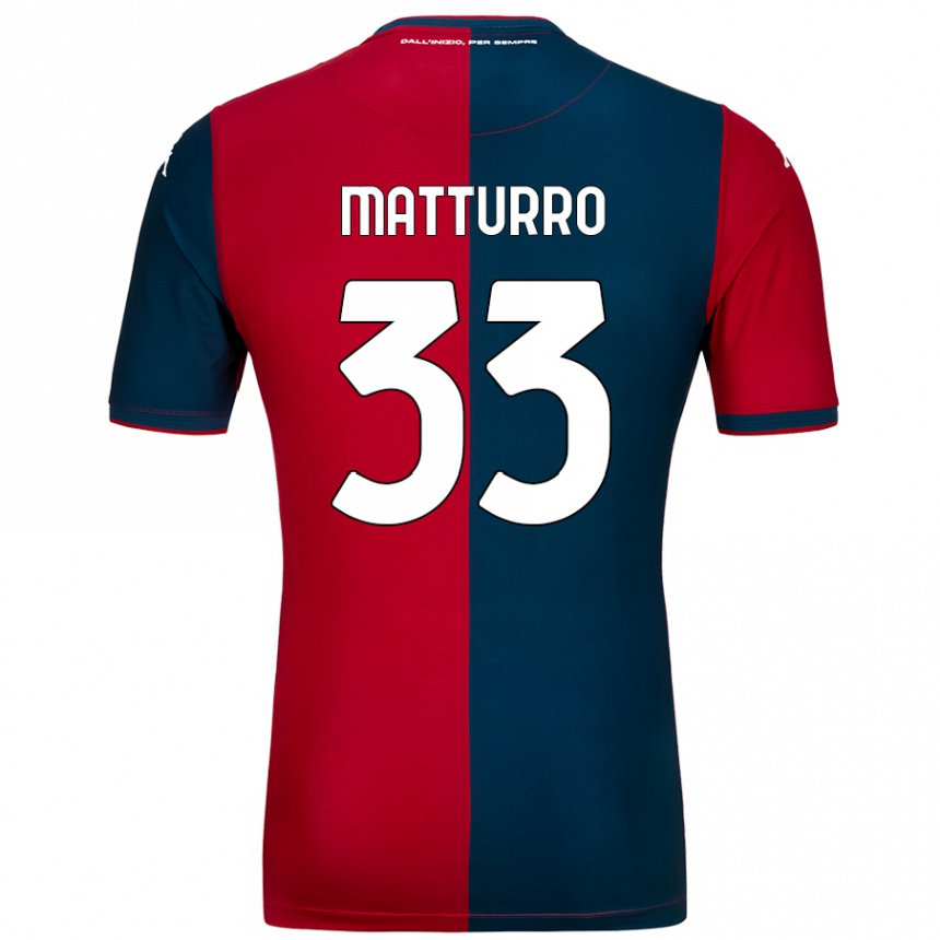 Niño Fútbol Camiseta Alan Matturro #33 Rojo Azul Oscuro 1ª Equipación 2024/25