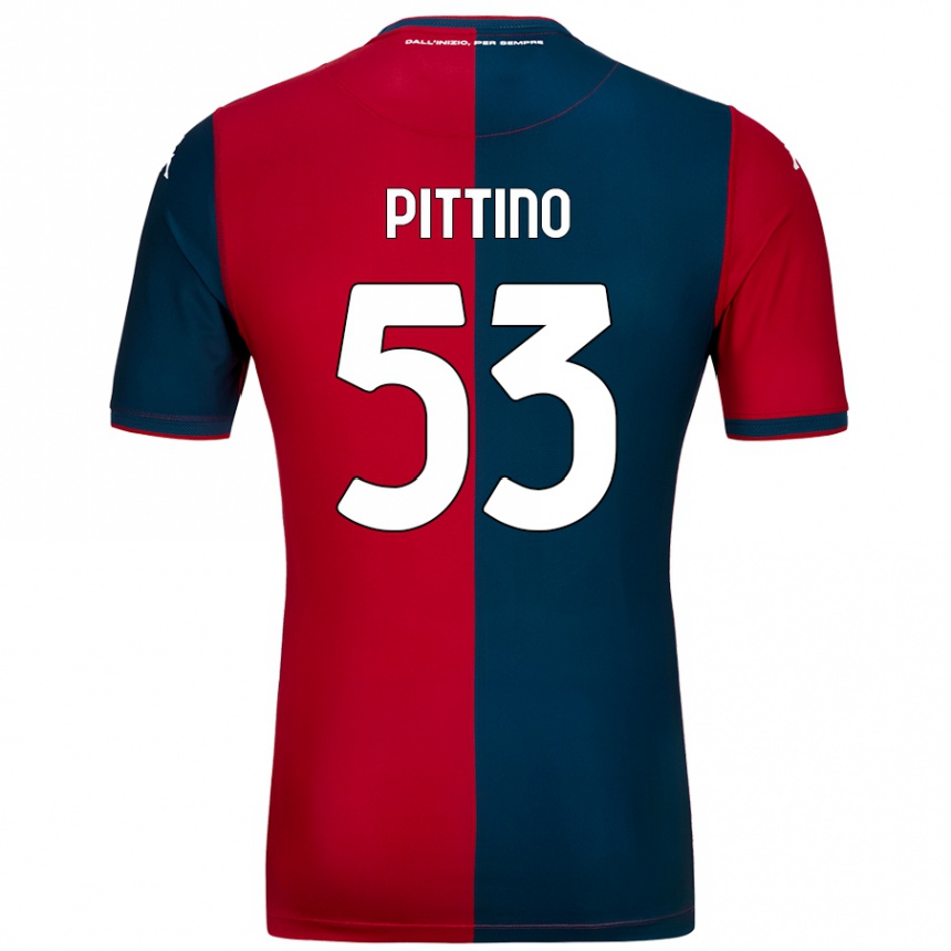 Niño Fútbol Camiseta Tommaso Pittino #53 Rojo Azul Oscuro 1ª Equipación 2024/25