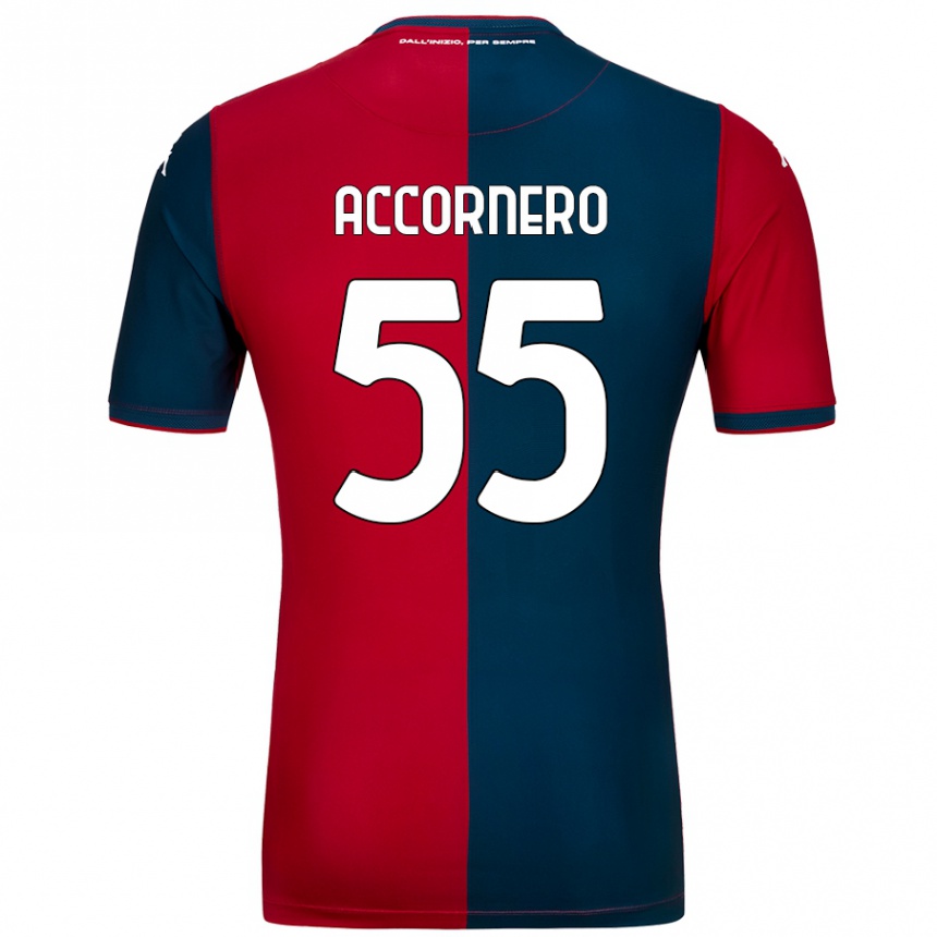 Niño Fútbol Camiseta Federico Accornero #55 Rojo Azul Oscuro 1ª Equipación 2024/25