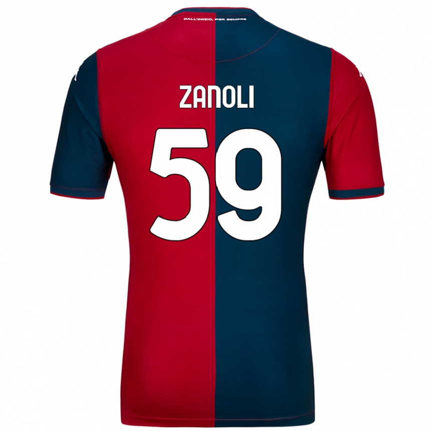 Niño Fútbol Camiseta Alessandro Zanoli #59 Rojo Azul Oscuro 1ª Equipación 2024/25