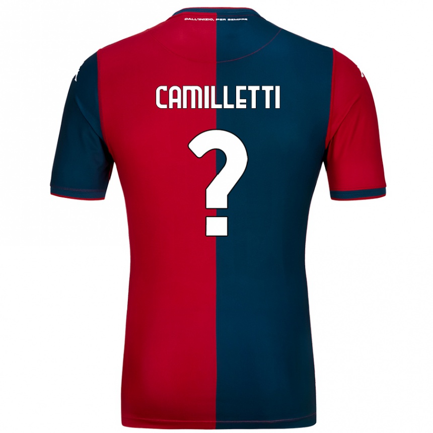 Niño Fútbol Camiseta Giovanni Camilletti #0 Rojo Azul Oscuro 1ª Equipación 2024/25