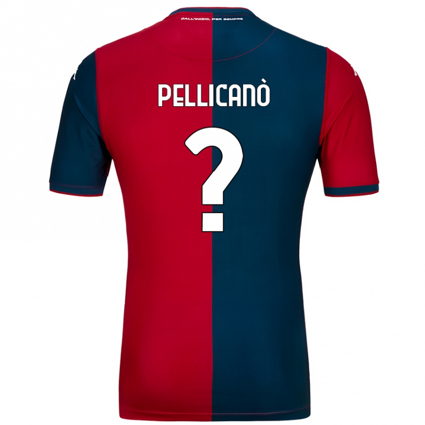 Niño Fútbol Camiseta Antonino Pellicanò #0 Rojo Azul Oscuro 1ª Equipación 2024/25