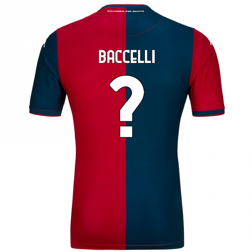 Niño Fútbol Camiseta Pietro Baccelli #0 Rojo Azul Oscuro 1ª Equipación 2024/25