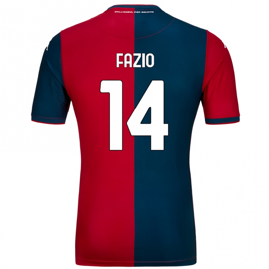 Niño Fútbol Camiseta Tommaso Fazio #14 Rojo Azul Oscuro 1ª Equipación 2024/25