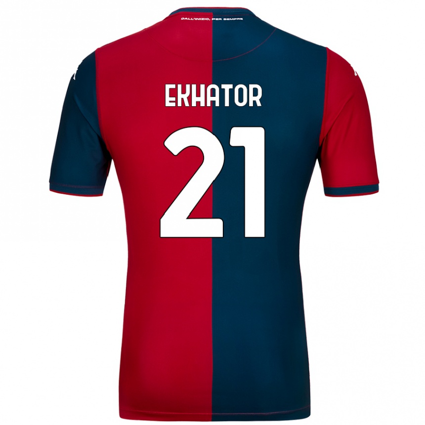 Niño Fútbol Camiseta Jeff Ekhator #21 Rojo Azul Oscuro 1ª Equipación 2024/25