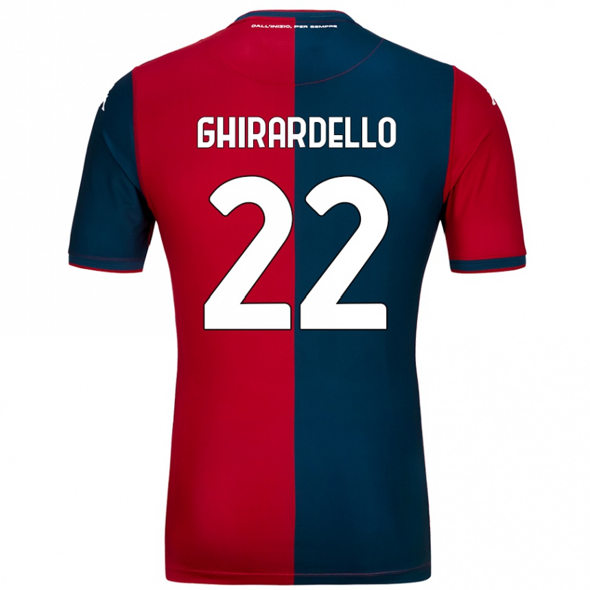 Niño Fútbol Camiseta Tommaso Ghirardello #22 Rojo Azul Oscuro 1ª Equipación 2024/25