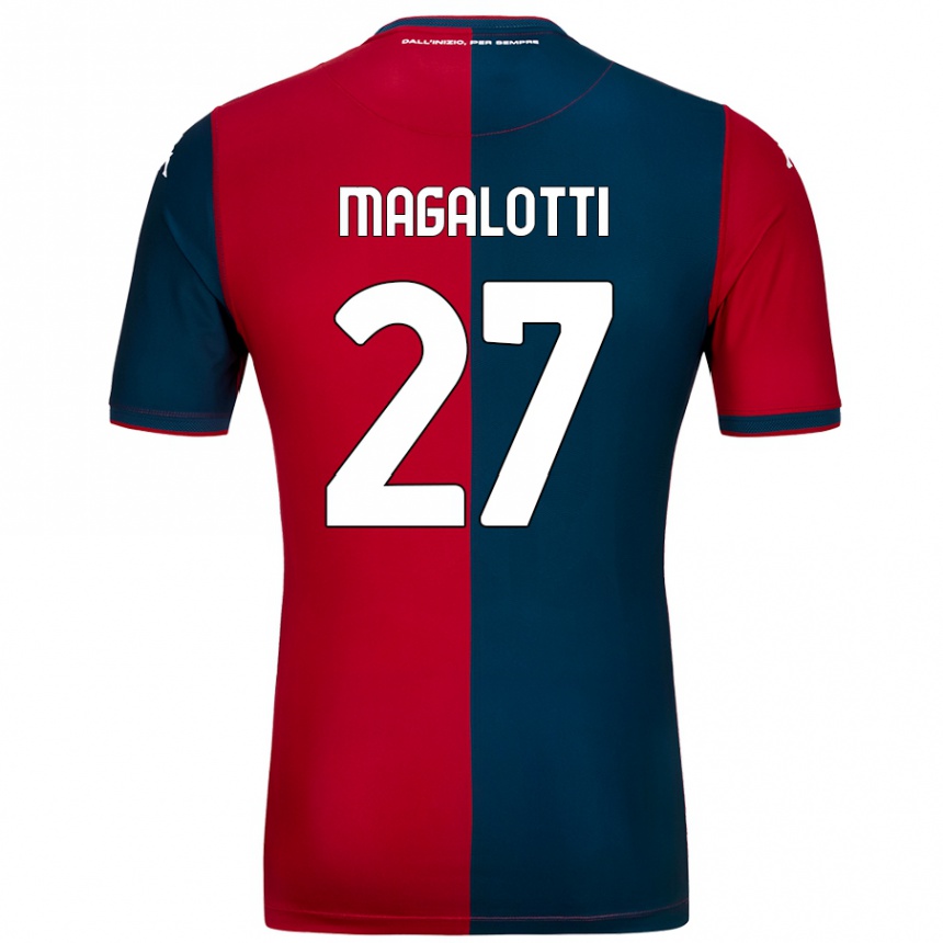 Niño Fútbol Camiseta Gabriele Magalotti #27 Rojo Azul Oscuro 1ª Equipación 2024/25