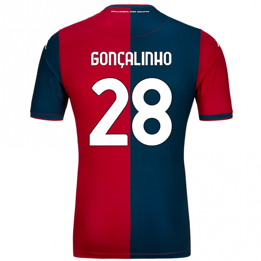 Niño Fútbol Camiseta João Gonçalinho #28 Rojo Azul Oscuro 1ª Equipación 2024/25