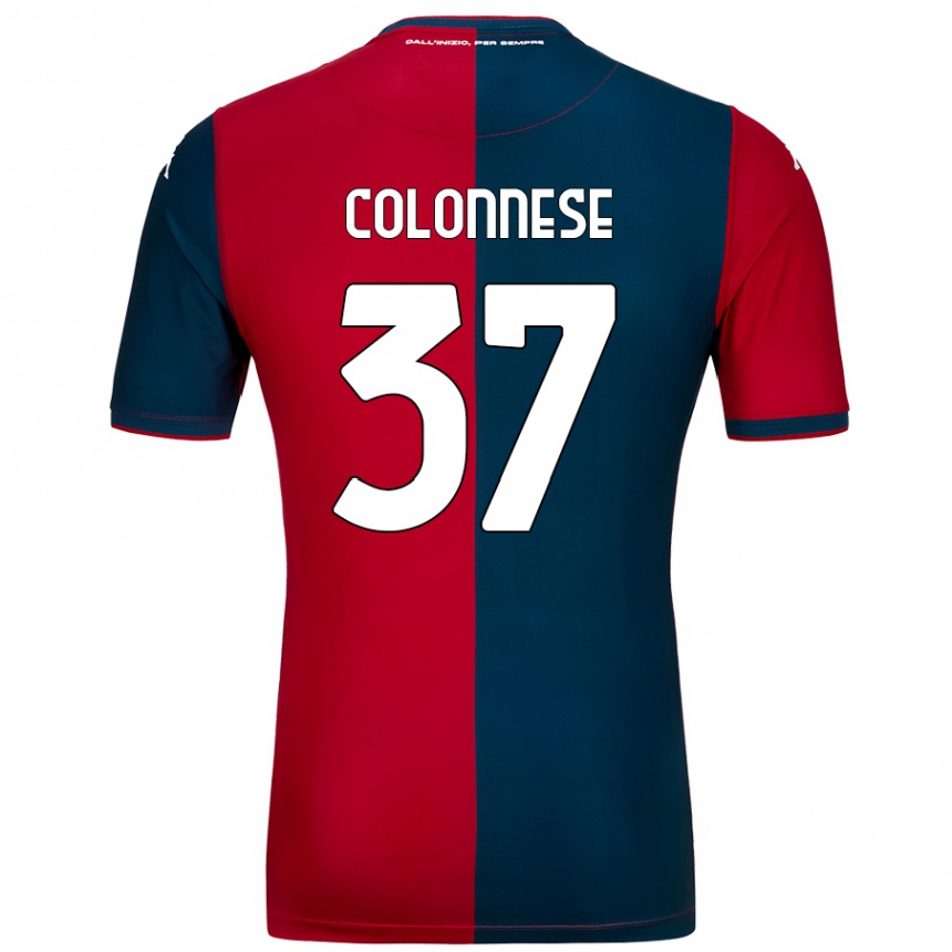 Niño Fútbol Camiseta Lorenzo Colonnese #37 Rojo Azul Oscuro 1ª Equipación 2024/25