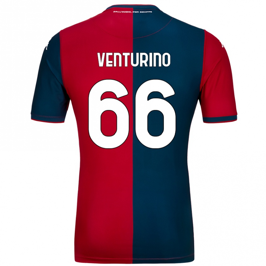 Niño Fútbol Camiseta Lorenzo Venturino #66 Rojo Azul Oscuro 1ª Equipación 2024/25