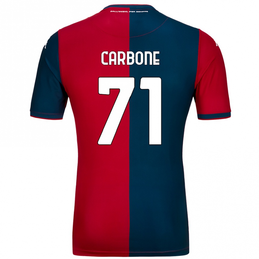 Niño Fútbol Camiseta Filippo Carbone #71 Rojo Azul Oscuro 1ª Equipación 2024/25