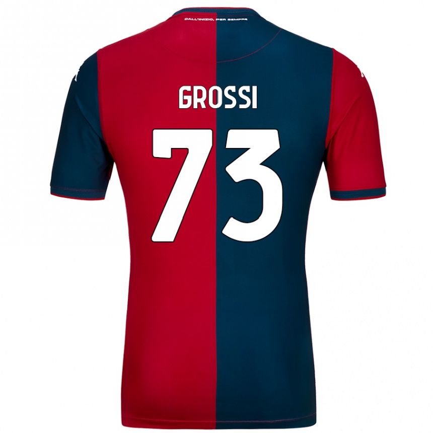 Niño Fútbol Camiseta Jacopo Grossi #73 Rojo Azul Oscuro 1ª Equipación 2024/25