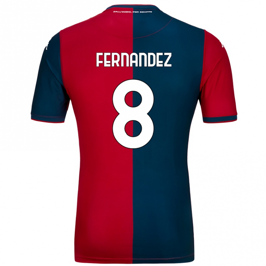 Niño Fútbol Camiseta Maria Fernandez #8 Rojo Azul Oscuro 1ª Equipación 2024/25