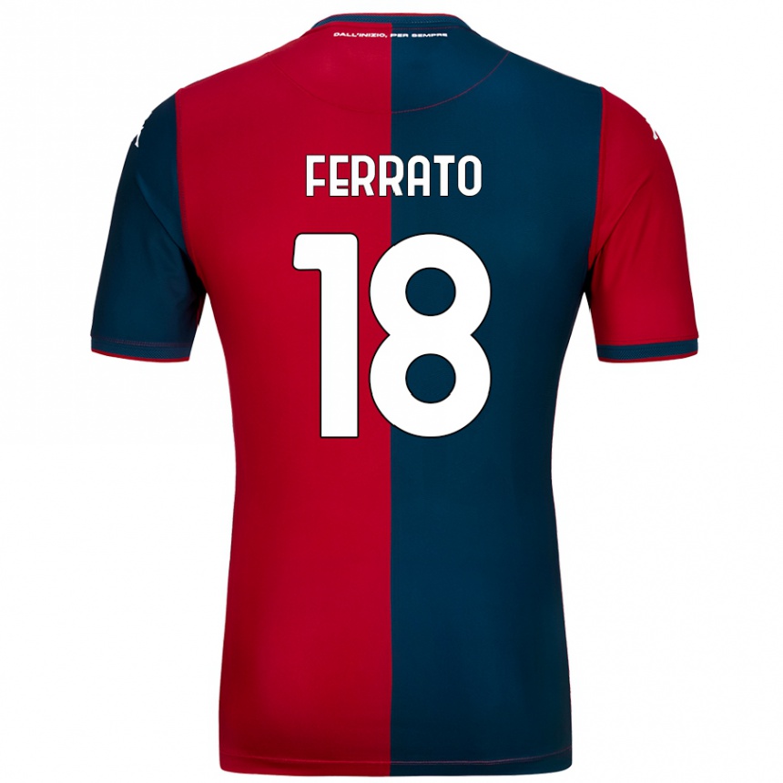 Niño Fútbol Camiseta Claudia Ferrato #18 Rojo Azul Oscuro 1ª Equipación 2024/25