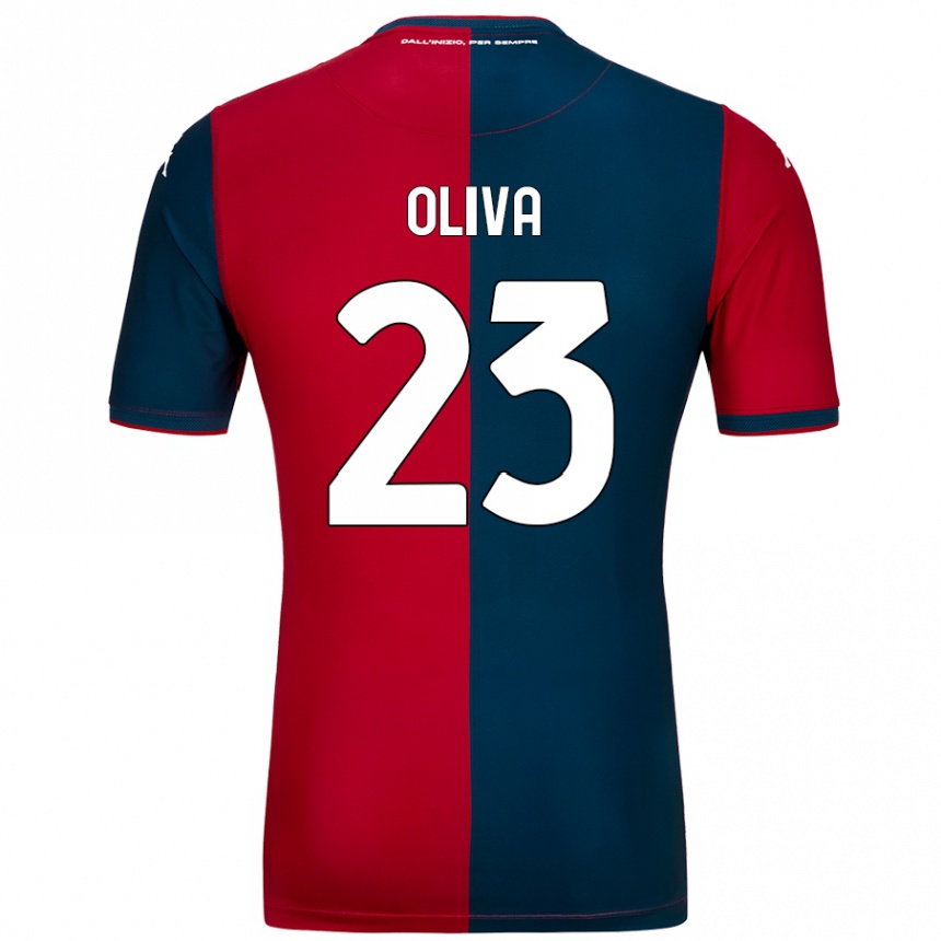 Niño Fútbol Camiseta Eleonora Oliva #23 Rojo Azul Oscuro 1ª Equipación 2024/25