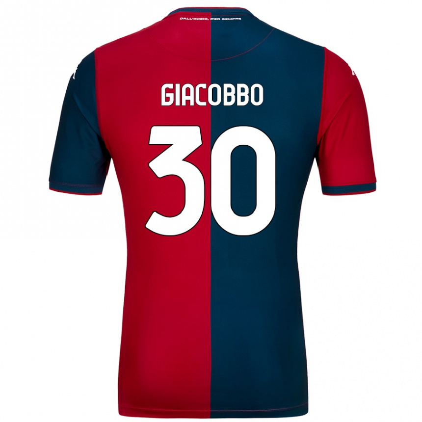 Niño Fútbol Camiseta Giulia Giacobbo #30 Rojo Azul Oscuro 1ª Equipación 2024/25