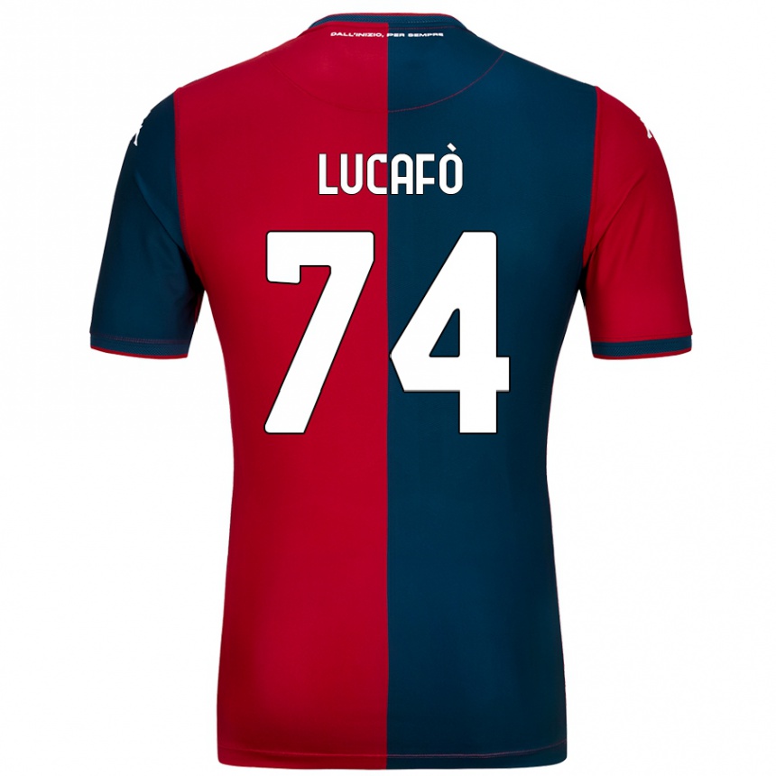 Niño Fútbol Camiseta Sara Lucafò #74 Rojo Azul Oscuro 1ª Equipación 2024/25