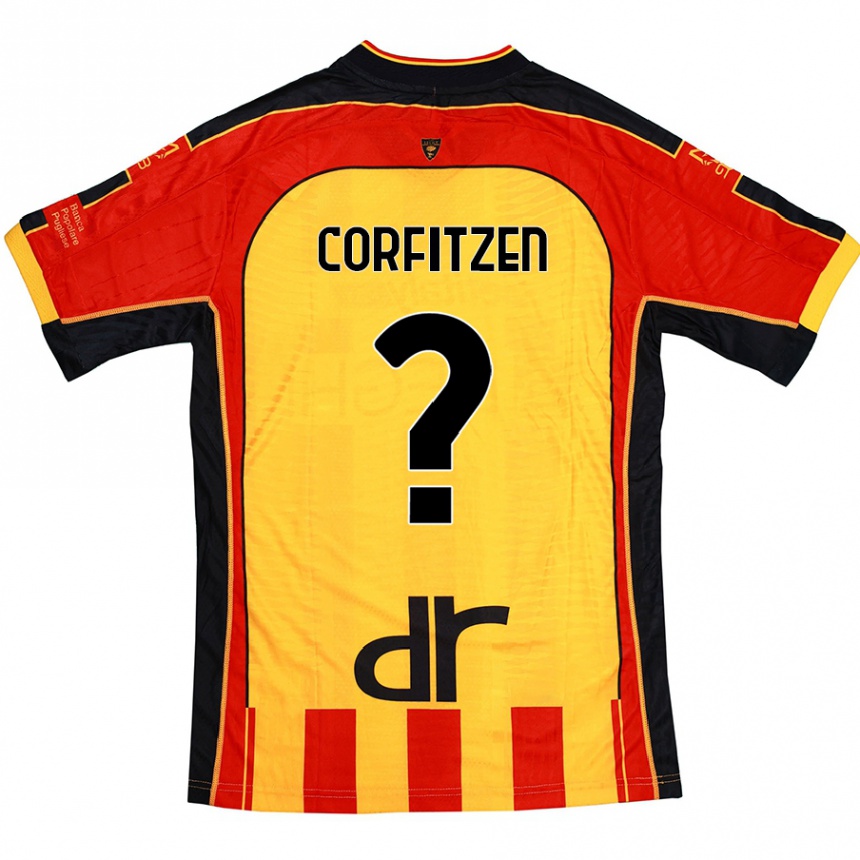 Niño Fútbol Camiseta Jeppe Corfitzen #0 Amarillo Rojo 1ª Equipación 2024/25