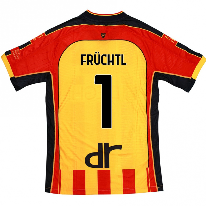 Niño Fútbol Camiseta Christian Früchtl #1 Amarillo Rojo 1ª Equipación 2024/25